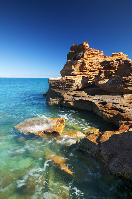 红色海岸悬崖Gantheaume Point，布鲁姆，西澳大利亚